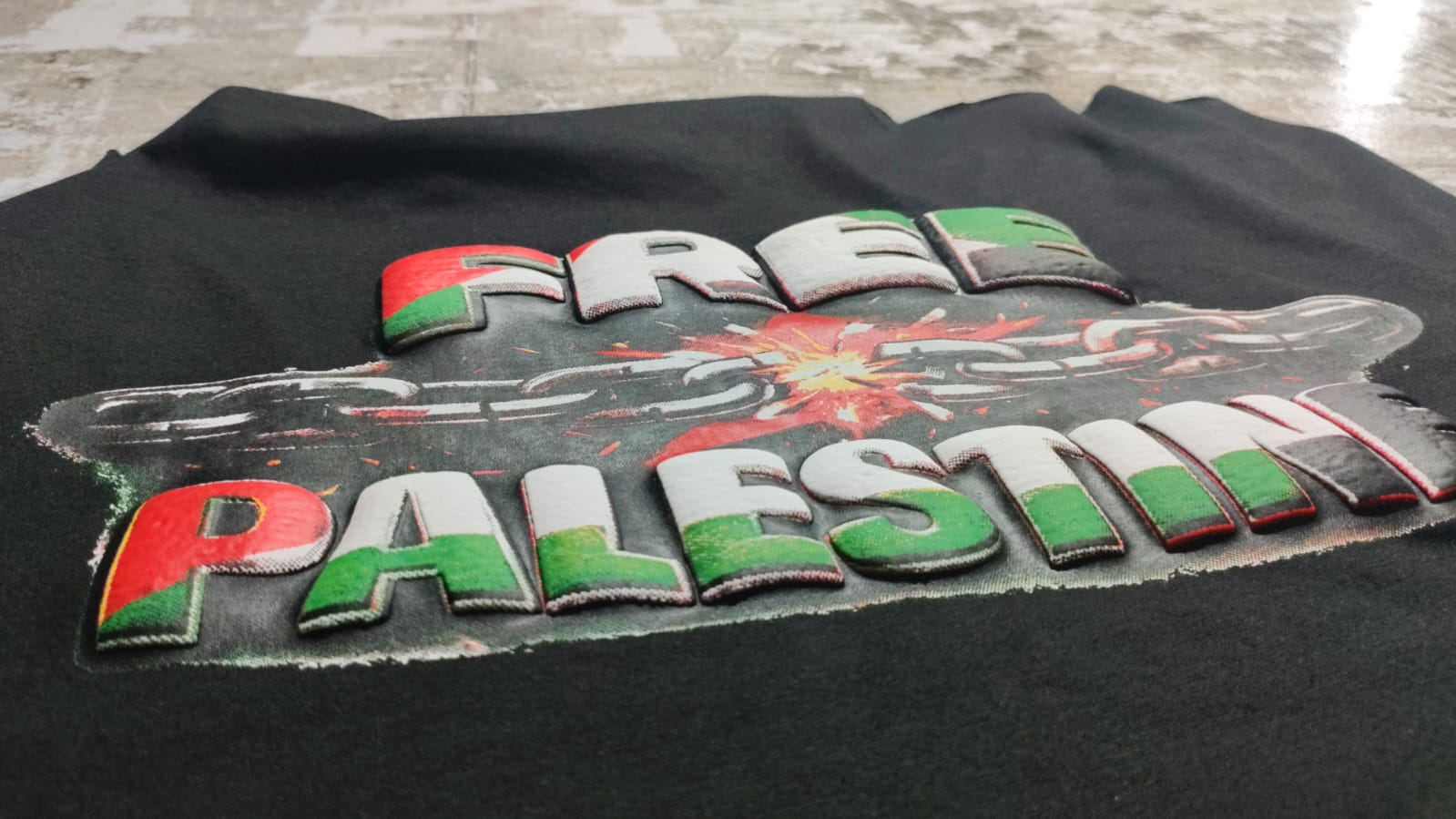 Free Palestine Puff Print T-Shirt
