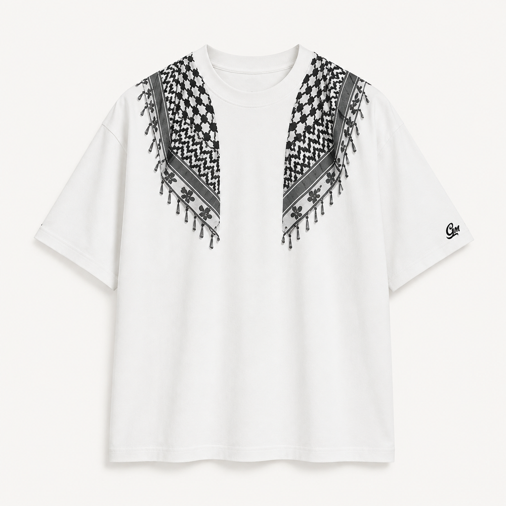 Keffiyeh Illusion Oversized T-Shirt – Unisex