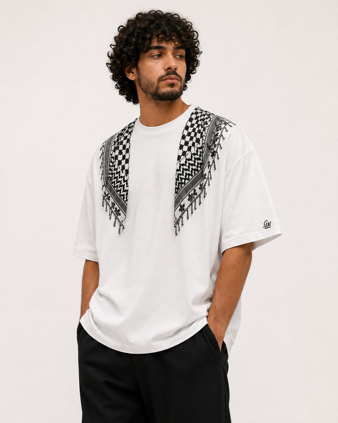Keffiyeh Illusion Oversized T-Shirt – Unisex