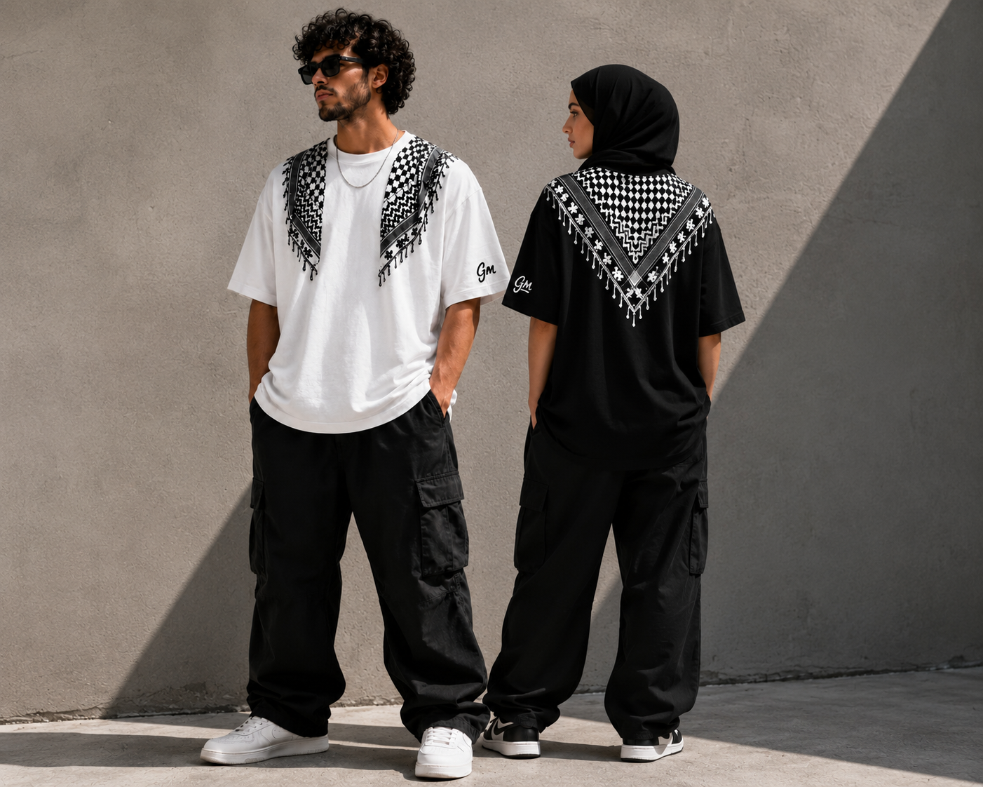 Keffiyeh Illusion Oversized T-Shirt – Unisex