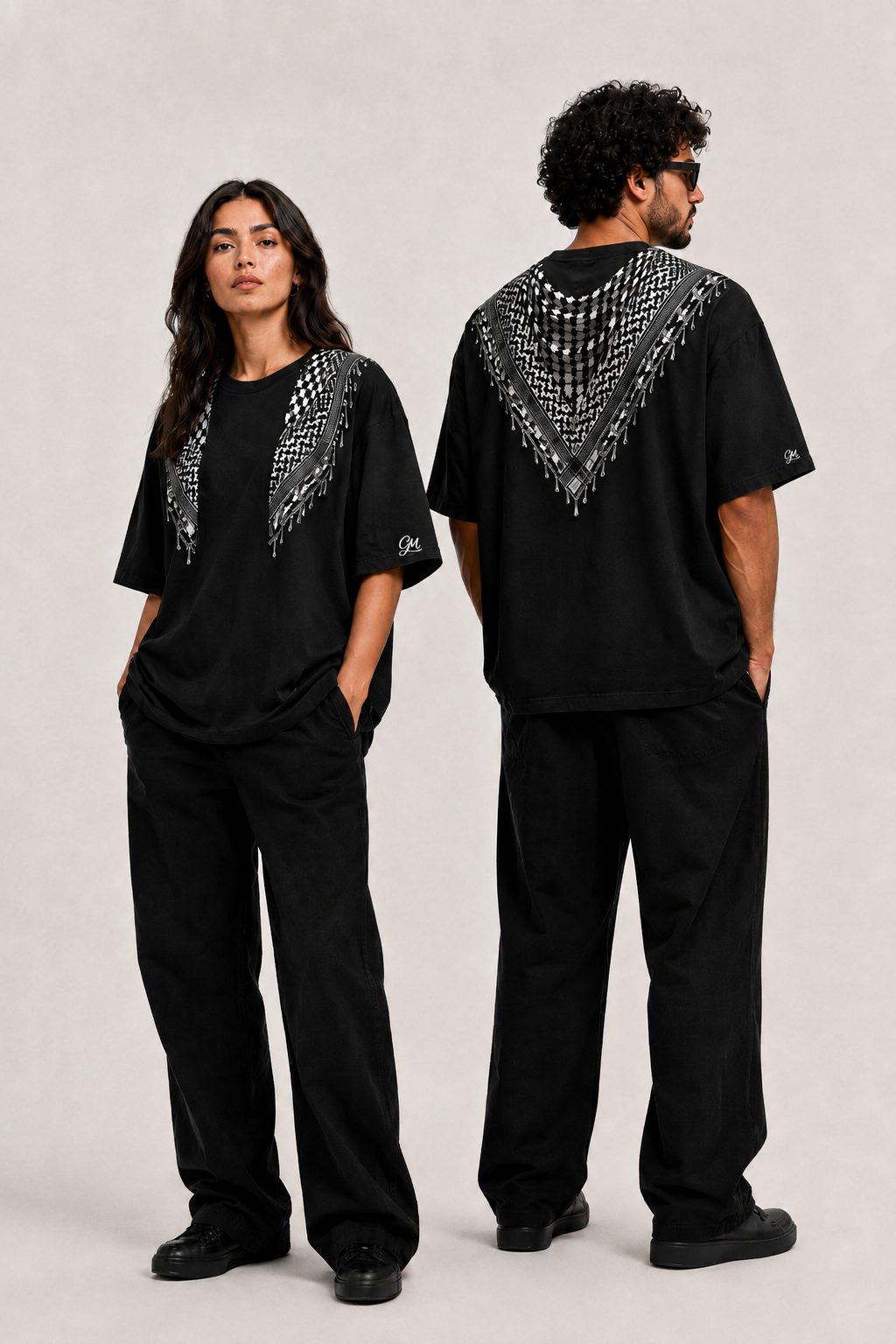Keffiyeh Illusion Oversized T-Shirt – Unisex