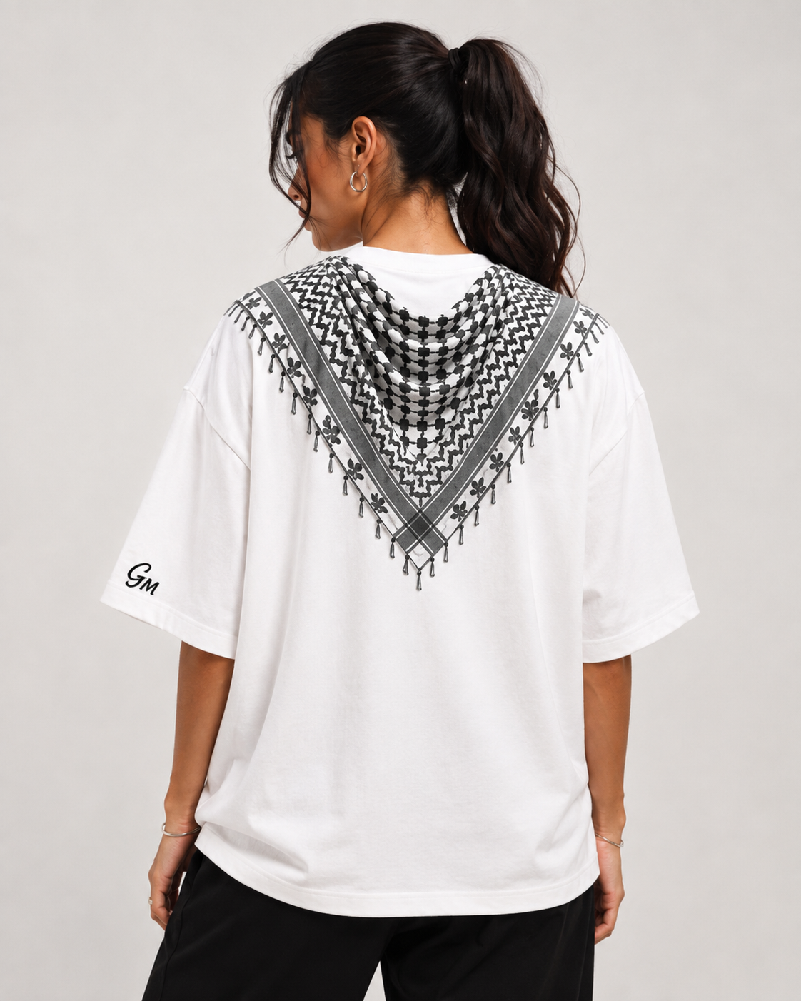 Keffiyeh Illusion Oversized T-Shirt – Unisex